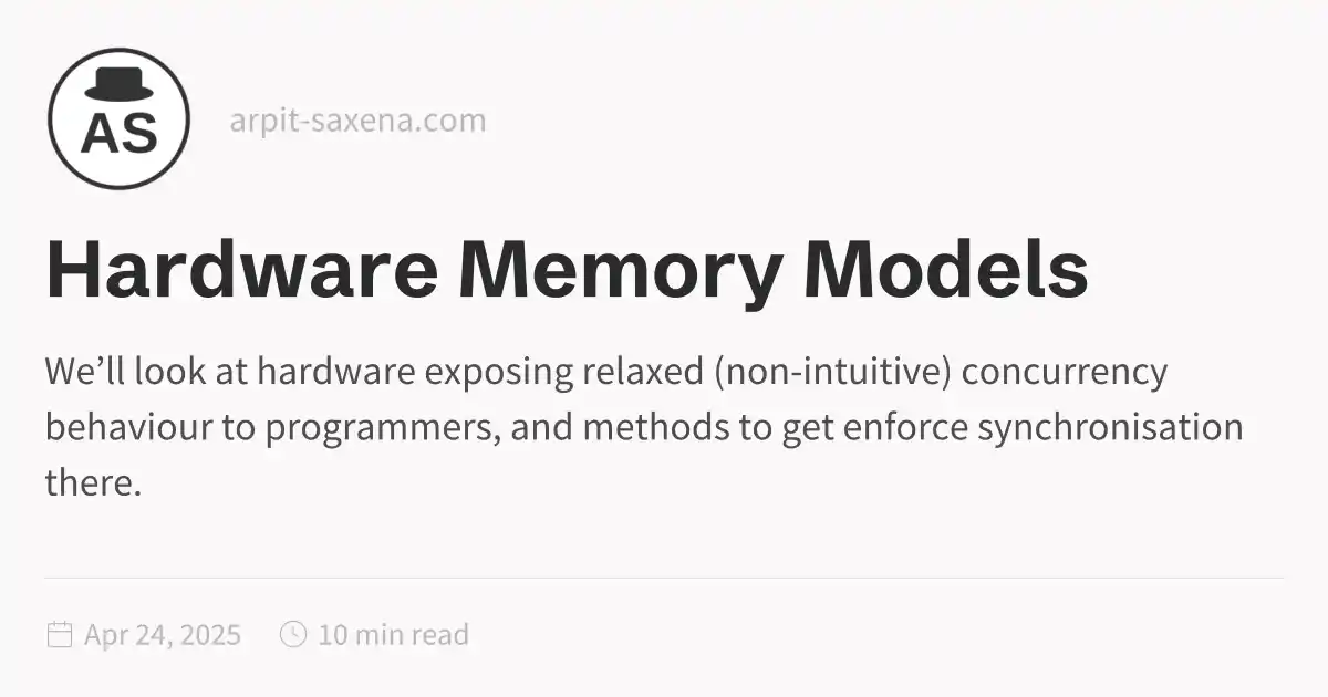 Hardware Memory Models